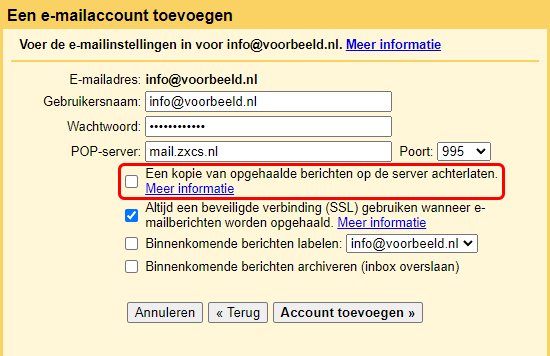 Klik op bestand